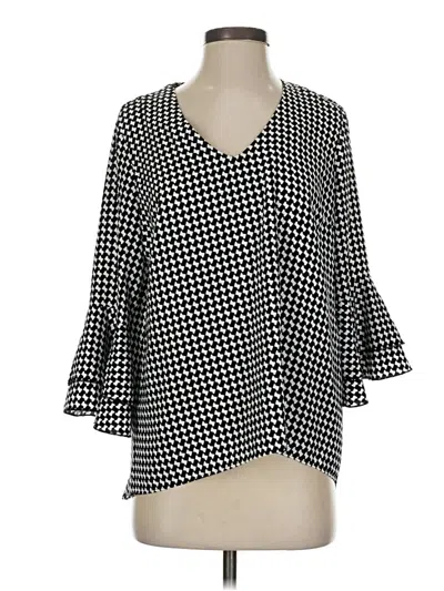 Pre-owned Bali 3/4 Sleeve Blouse In Black