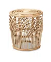 Bali & Pari 15.4" Finished Rattan Edena Modern Bohemian End Table In Natural Brown