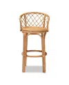Bali & Pari 21" Rattan Orchard Modern Bohemian Counter Stool In Natural Brown
