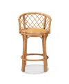 Bali & Pari 21" Rattan Orchard Modern Bohemian Counter Stool In Natural Brown