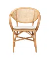 Bali & Pari 24" Finished Rattan Varick Modern Bohemian Dining Chair In Natural Brown