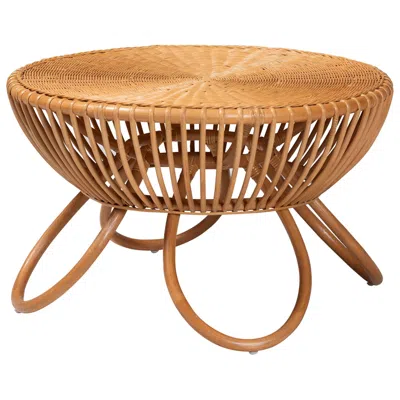 Bali & Pari Abel Natural Rattan Coffee Table With Splayed Legs