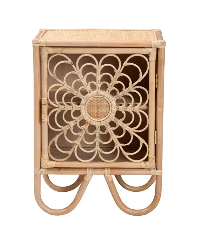 Bali & Pari Acelin 27.6" Rattan Modern Bohemian Nightstand In Neutral