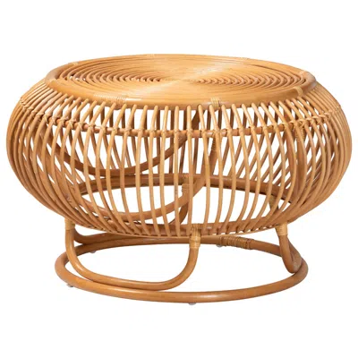 Bali & Pari Adeola Round Lantern Shaped Handcrafted Rattan Coffee Table