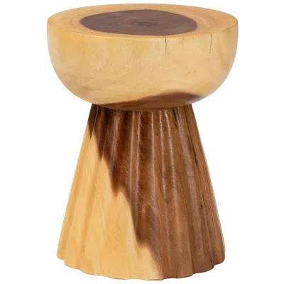 Bali & Pari Alara Hand-carved Suar Wood Side Table