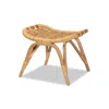 Bali & Pari Bernardo Modern Bohemian Natural Brown Rattan Ottoman