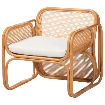 Bali & Pari Cambridge Natural Rattan Armchair - Handcrafted Lounge Chair
