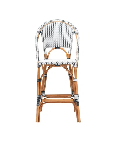 Bali & Pari Genica 44.9" Rattan Classic French Bar Stool In Multi