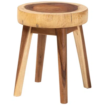 Bali & Pari Jia Suar Wood End Table - Handcrafted Side Table In Brown