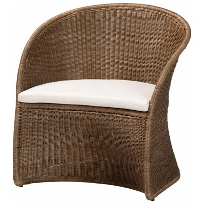 Bali & Pari Kintamani Bohemian Greywashed Rattan Accent Chair