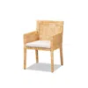 BALI & PARI NATURAL FINISHED WOOD AND RATTAN DINING CHAIR