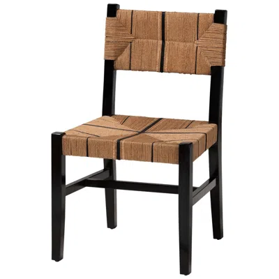 Bali & Pari Prita Paper Loom And Black Mahogany Wood Dining Chair