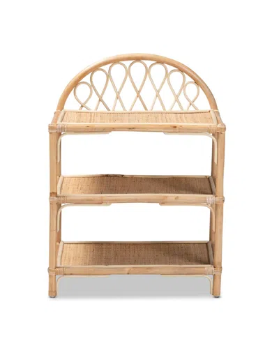 Bali & Pari Redell 31.7" Rattan 3-tier Display Shelf In Brown