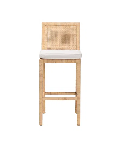 Bali & Pari Sofia 42" Rattan Bohemian Bar Stool In Neutral
