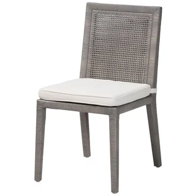 Bali & Pari Sofia French Gray Wicker Rattan Dining Chair