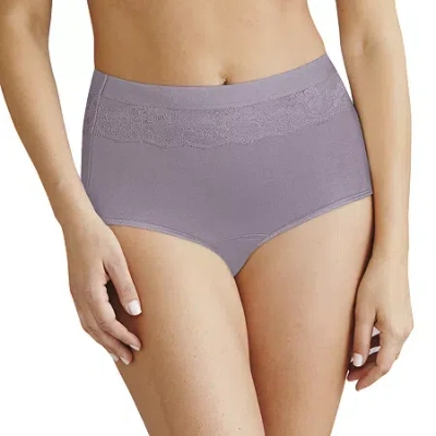 Bali Beautifully Confident With Leak Protection Womens Period + Leak Resistant Brief Panty Dfllb1 In Purple