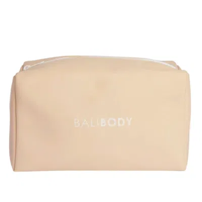 Bali Body Pouch | Waterproof Lined Cosmetic Bag | Peach Beige Reusable Makeup Bag | Luxury Travel Essentials F