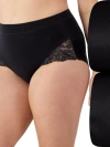 Bali Breathe Lace High-waist Brief 2-pack In Black