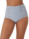 Bali Breathe Lace High-waist Brief In Satin Silver