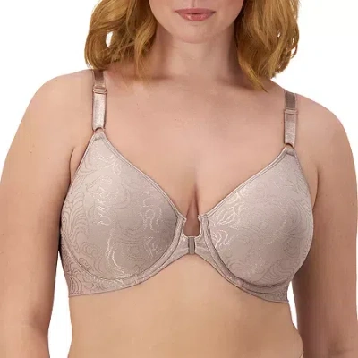 Bali Comfort Revolution Front Close Shaping T-shirt Underwire Full Coverage Bra 3p66 In Gray