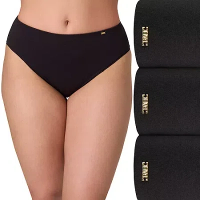 Bali Cotton 3-pack Pack High-cut Panties Underwear Dfleh3 In Black