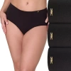 Bali Cotton Collection 3-pack Light Tummy Support Brief Panties Underwear Dfleb3 In Black