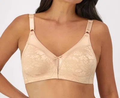 BALI DOUBLE SUPPORT LACE WIRELESS BRA IN BEIGE