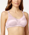 Bali Double Support Tailored Wireless Lace Up Front Bra 3820 In Pink