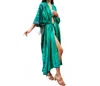 Bali Harvest Tie Dye Kimono Cover Up In Green In Green