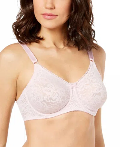 Bali Lace N Smooth 2 Ply Seamless Underwire Bra In Hush Pink With White