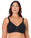 Bali Plus Size Breathe Medium Underwire Full Coverage Minimizer Bra In Black