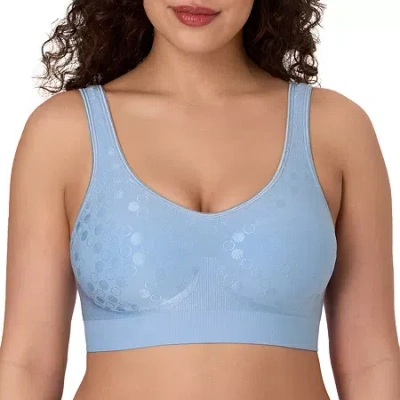 Bali Revolution Comfortflex Fit Smart Sizes Shaping Seamless Bralette Wireless Full Coverage Bra 3488 In Blue