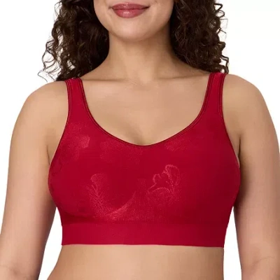 Bali Revolution Comfortflex Fit Smart Sizes Shaping Seamless Bralette Wireless Full Coverage Bra 3488 In Red