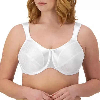 Bali Satin Tracings Full Coverage Underwire Minimizer Bra 3562 In White