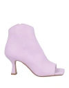 Bali Ē Woman Ankle Boots Lilac Size 8 Leather In Purple