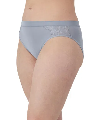 Bali Women's Breathe Lace High-cut Underwear Dfcmhh In Silver Satin