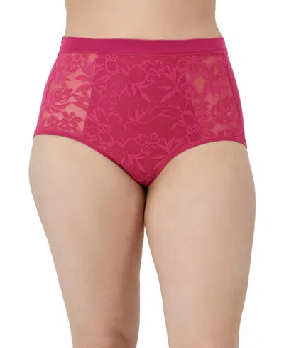 Bali Women's Breathe Lace High-rise Brief Underwear Dfclbf In Deep Cerise