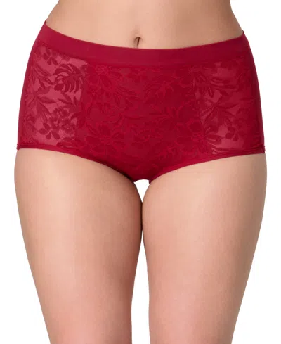 Bali Women's Breathe Lace High-rise Brief Underwear Dfclbf In Red