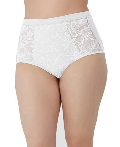 Bali Women's Breathe Lace High-rise Brief Underwear Dfclbf In White