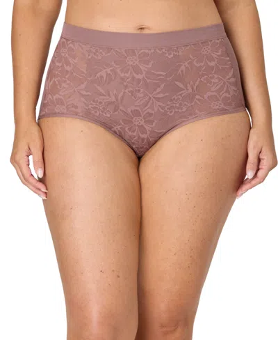 Bali Women's Breathe Lace High-rise Brief Underwear Dfclbf In Brown