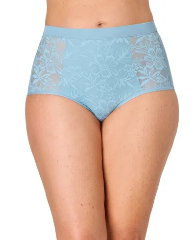 Bali Women's Breathe Lace High-rise Brief Underwear Dfclbf In Blue