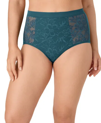 Bali Women's Breathe Lace High-rise Brief Underwear Dfclbf In Sophisticated Teal