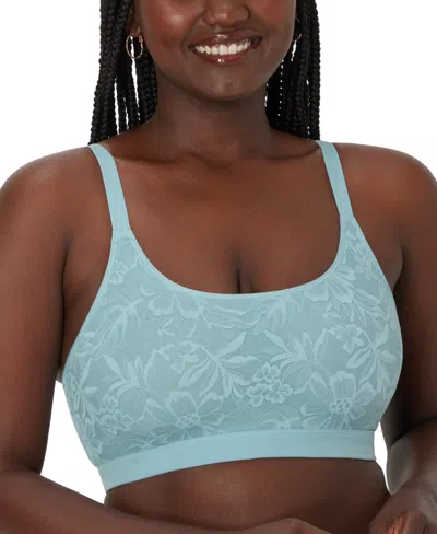 Bali Women's Breathe Lace-overlay Bralette Dfcmbr In Blue Patina
