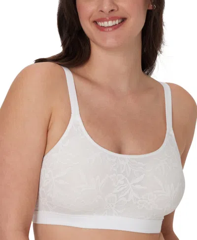 Bali Women's Breathe Lace-overlay Bralette Dfcmbr In White