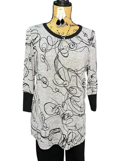 Bali Women Cherish This Moment Tunic In Grey/black In Multi