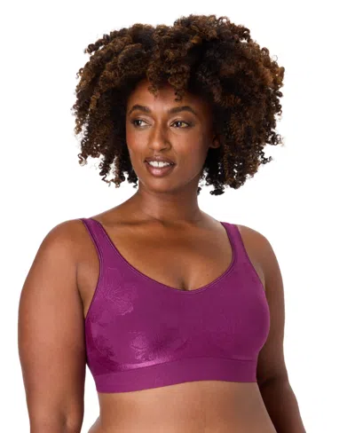 Bali Women's Comfort Revolution Comfortflex Fit Seamless Shaping Wireless Bra 3488 In Purple