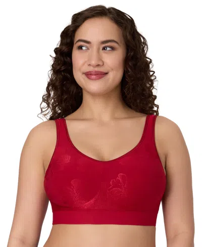 Bali Women's Comfort Revolution Comfortflex Fit Seamless Shaping Wireless Bra 3488 In Red