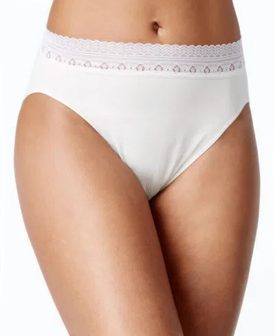 Bali Women's Comfort Revolution Microfiber Hi Cut Brief Underwear In Beige In White