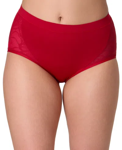 Bali 's Women's Coolest Smoothing High-waist Brief Underwear Dfcsbf In Red