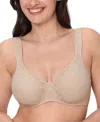 Bali Women's Coolest Smoothing Underwire Minimizer Bra Df4584 In Almond Lace